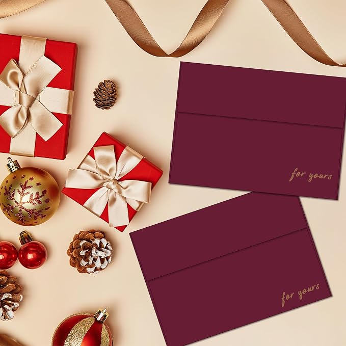 A2 Envelopes 100 Pack Envelopes for Invitations（Burgundy Red） | Self Seal Envelope for 4.25x5.5 Cards,4 3/8" x 5 3/4" Envelopes For Postcards, Photos，RSVP, Greeting Cards