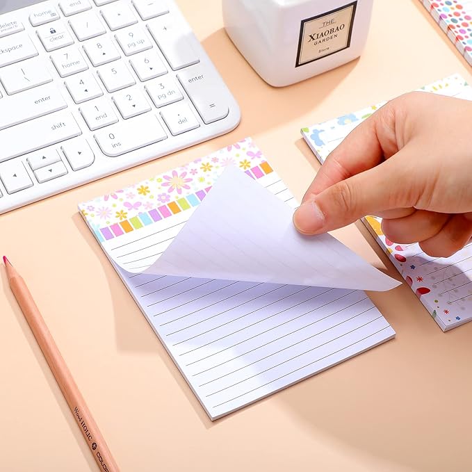 8 Pcs Cute Note Pads Fun Pattern Notepads for Women Colorful Scratch Memo Gift for Refrigerator Office Home to Do List Supplies,30 Sheets Per,4 x 5.6''