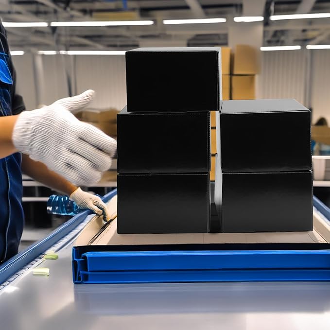 Rempry 6 Pack 9x6x4 Black Shipping Boxes, Small Cardboard Mailer Boxes for Small Business Shipping Packaging