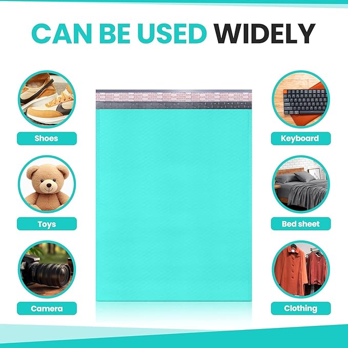 Teal Poly Bubble Mailers 14.50x20 Inch #7 | Self Seal Large Padded Envelopes | Air Cushioned Bubble Mailer | Usable Size 14.25x19 Inch | Waterproof Lightweight Mailing Shipping Bags | 100 Pack