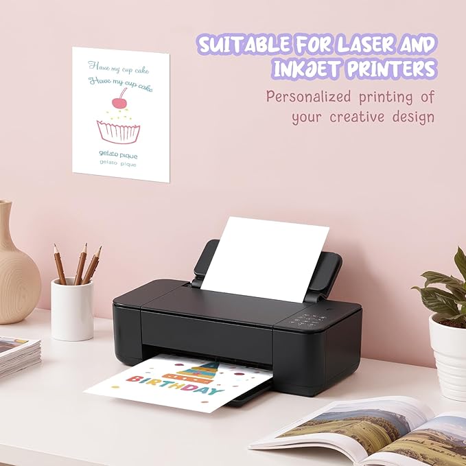 40 Sheets White Cardstock Paper 8.5 x 11, Cardstock Printer Paper 8 1/2 x 11, Card Stock Paper 8.5 x 11 White, 200 GSM Construction Paper for DIY Cards, Greeting Cards, Invitations, Business Cards