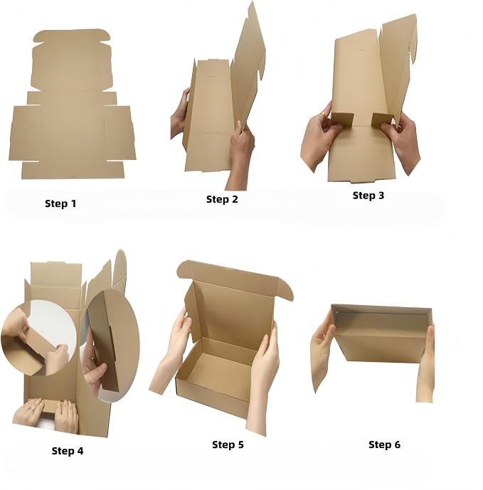 6x4x2.2 Inches Small Shipping Boxes Corrugated Packing Box 50 Pack | Kraft Cardboard Gift Boxes Small Business Moving Mailing DIY