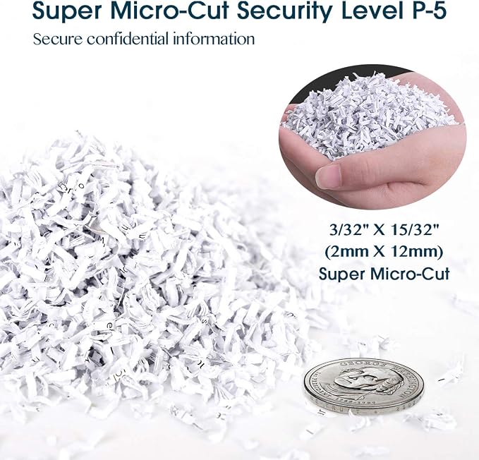 WOLVERINE SD9112 P5 Super Micro Cut Shredder, 10Sheet 60Min 6Gal 54dB Black | P-5 Super Micro Cut | 2×12mm | 10-Sheet | 60Min | 54dB | 6Gal | Shreds CD+Cards | ETL Certified | 1-Year Warranty
