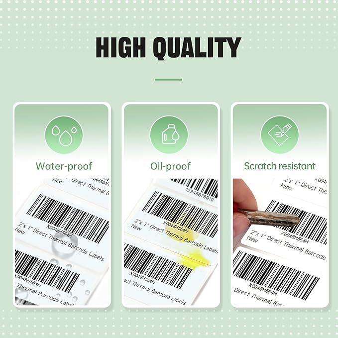 iDPRT 2"X1" Direct Thermal Label for Barcode Postage Address, 800pc Barcode Labels, Compatile with SP460BT Label Printer
