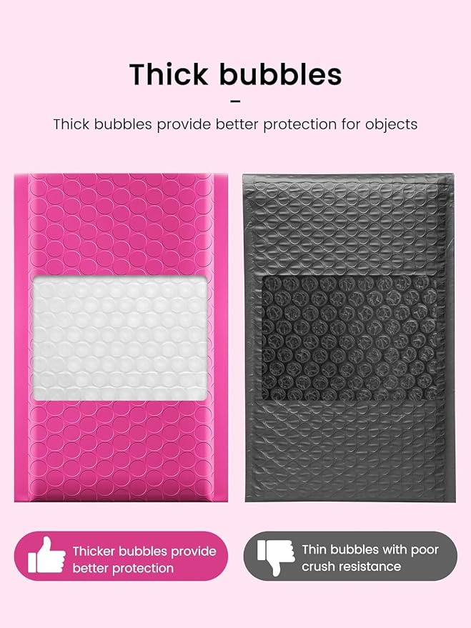 GSSUSA Pink Bubble Mailers 6x10 Small Padded Envelopes 9600 Pack,1 Pallet | Usable Size 6x9, Self-Seal, Waterproof Opaque Shipping Bags, Strong Adhesion, Pallet, Mailing Supplies, Business, #000