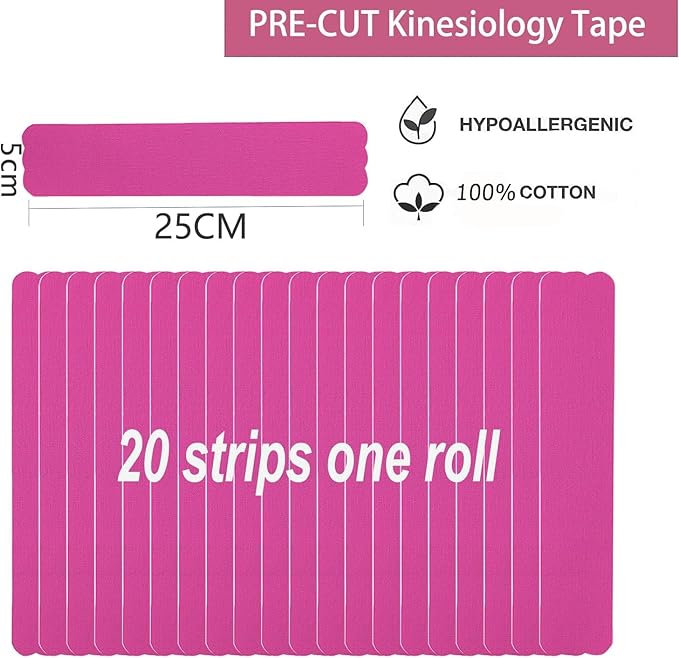 Kinesiology Tape Pro Athletic Sports Waterproof Breathable Latex Free Tape for Ankle Wrists Knees Elastic Running Tennis Swimming Football Sports Activities Tapes (3 Pack, MIX02)