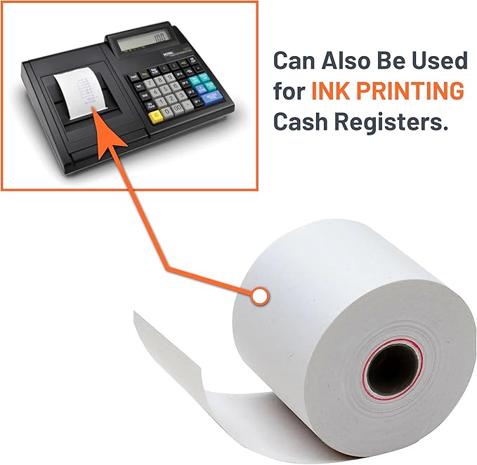 Victor 7050 Compact White Paper Rolls for Handheld and Portable Printing Calculators/Adding Machines/Ink Print Cash Registers 2.25” W x 150' FT (6-Pack)