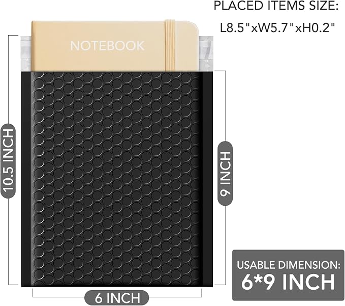 GSSUSA Black Bubble Mailers 6x10 Small Padded Envelopes 9600 Pack,1 Pallet | Usable Size 6x9, Self-Seal, Waterproof Opaque Shipping Bags, Strong Adhesion, Pallet, Mailing Supplies, Business, #000