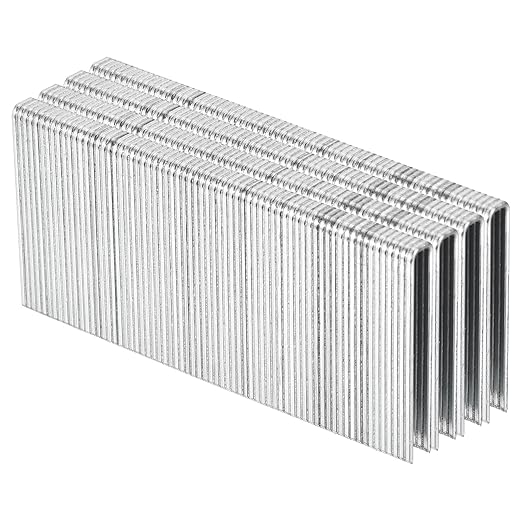 uxcell 18 Gauge Narrow Crown Staples 1/4" x1-1/2, 600Pcs Galvanized Steel for Pneumatic, Electric Stapler, White