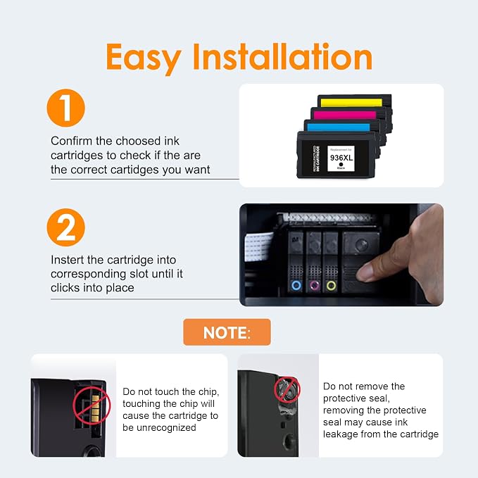 936XL 936 Ink Cartridges Combo Pack Replacement for HP Printer | 936e Black and Color Ink Cartridge for HP OfficeJet Pro 9120e 9125e 9730e 9130 9135e 9122e 9128e 9110b 9120b Printer 4 Pack