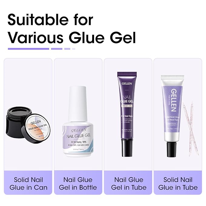 Gellen Nail Glue Remover for Press on Nails, 80ML Gel Nail Glue Remover for Fake Tips, Non Acetone Gentle Glue Off for False Nails, Odorless Easy Glue Debonder, Not for Gel Nail Polish