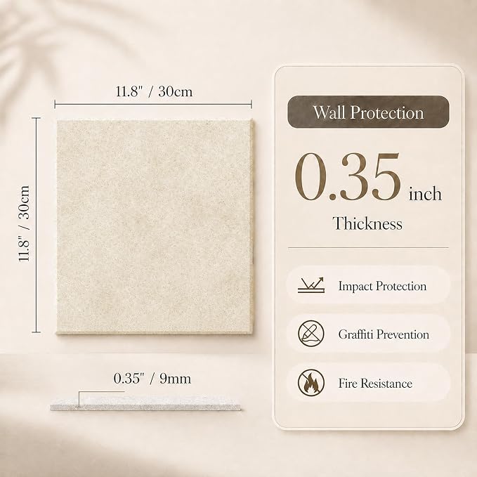 Felt Bulletin Board Tiles, Large Cork Board Alternative,24 x 36 in | 0.35 in modular felt wall tiles for notes, photos, schedules, reminders in offices, classrooms, home and office workspaces