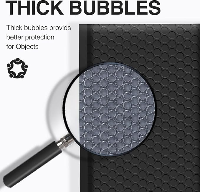 Black Bubble Mailers 4x8 200 Pack,Usable Size 4X7 Padded Envelopes Waterproof Small Envelope Mailer,Strong Adhesion Bubble Envelopes for Shipping Jewelry Makeup Small Business