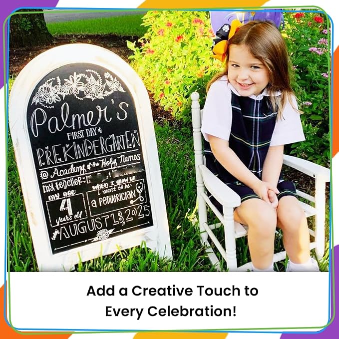 Chalkola 5 White Chalk Markers for Glass, Chalkboard, Blackboard, Window | 5 Variety Pack - Fine Tip, Bold & Jumbo - Erasable Liquid Chalk Pens (1mm, 3mm, 6mm, 10mm, 15mm) - White Dry erase Markers