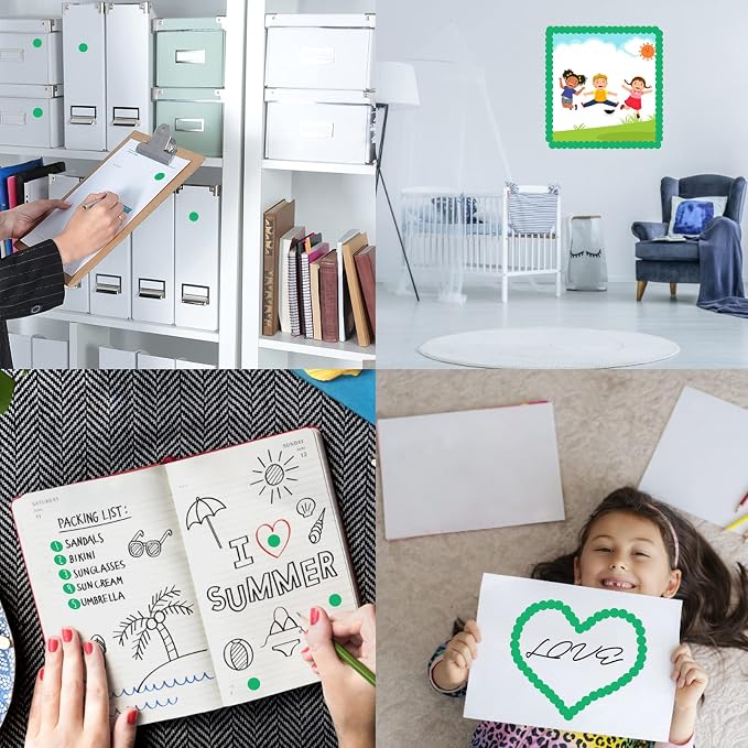 3500 Pieces Dot Stickers, 3/4 inch Green Coding Labels Circle, Circle Stickers, Price Stickers, Dot Stickers for Office Classroom Student（Green）