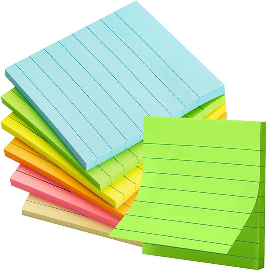 Mr. Pen- Lined Sticky Notes 3x3, 6 Pads, 45 Sheet/Pads, Pastel Colors, Sticky Notes with Lines, Stocky Notes for Bible Journaling