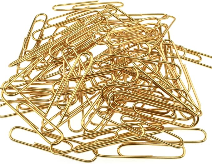 HAHIYO Paper Clips Large 2 inches Length Gold Paperclips Vinyl Coated Prevent Scratching Tearing The Pages Sturdy for Bookmark Organize Home Office School 80 Pack