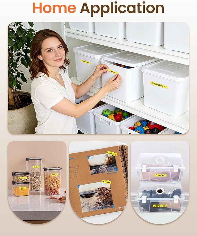 Yellow Label Maker Tape Replacement for Brother P Touch Label Tape TZe-631 TZe631 TZe TZ 12mm 0.47 Laminated Yellow for Brother PT-D210, PT-D220, PT-H110, PT-D400, PT-D410, PT-D600, 12mm x 8m, 4-Pack