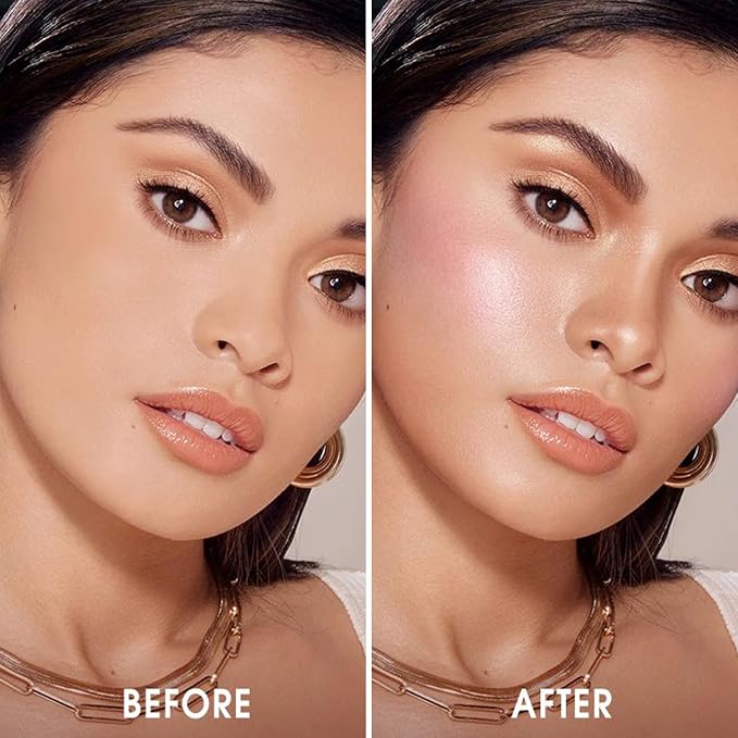 Color Nymph Blush and Highlighter Palette, 3 in 1 Contour Palette | Travel Size Makeup Kit, Long-Lasting, Lightweight & Buildable Powder for Natural Radiant Finish, Includes Brush & Mirror