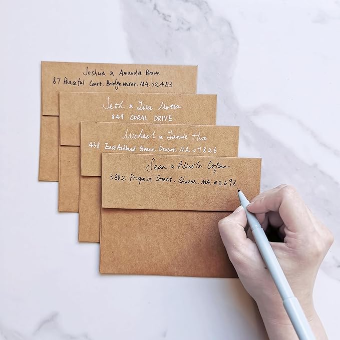 1000 Pcs A2 Invitation Envelopes in Kraft Brown Peel & Press Self Seal 4 3/8 x 5 3/4 Square Flap Envelopes RSVP Return Envelopes 100lb. for Announcement Mailing 4x5 Greeting Cards Photo 1/4 Fold Cards