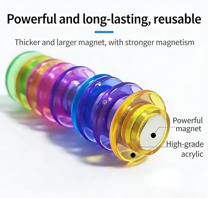 Round Plastic Fridge Magnets, 1.18 in/30mm, 45 Pcs, Translucent Multicolor, Heavy-Duty Magnetic Buttons, Push Pins for Refrigerator, Whiteboard, Office, Classroom, Locker Decoration