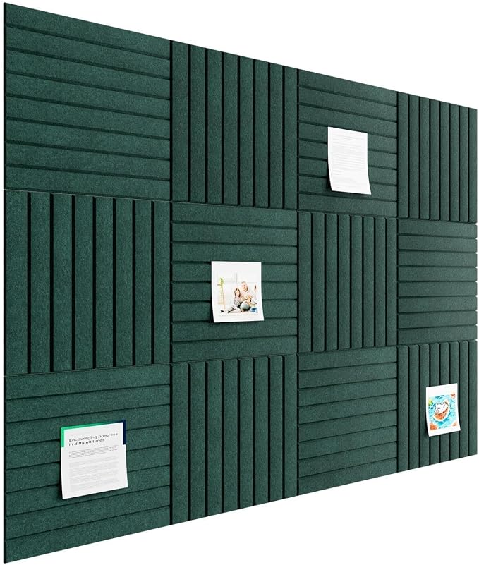 Stripe Felt Bulletin Board Tiles, Cork Board Alternative 48 x 36 in | 0.35 in modular felt wall tiles for notes, photos, schedules, reminders in offices, classrooms, home and office workspaces