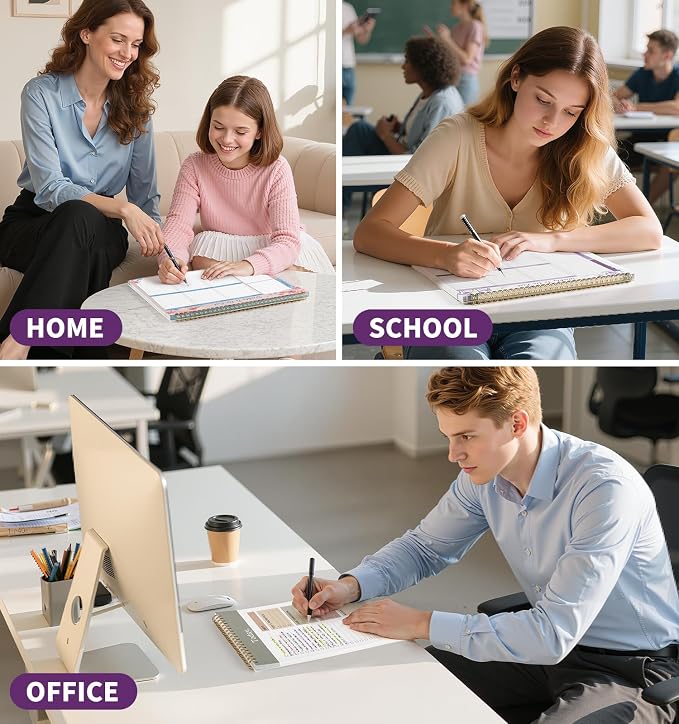 104 Pgs Weekly To Do List Notepad 52 Duplex-Printed Undated Sheets 100 GSM | （8.5"×11") Weekly Desk Planner For Work Home School Office Desk Accessories Supplies & Goal Setting Tasks - Purple Iris