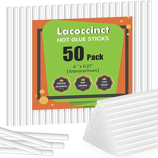 50 Pcs Clear Mini Glue Sticks 0.27” x 4” Long Hot Melt Adhesive Glue Sticks Multipurpose for DIY Art Craft Sealing Repair Festival Decor Sticky Projects