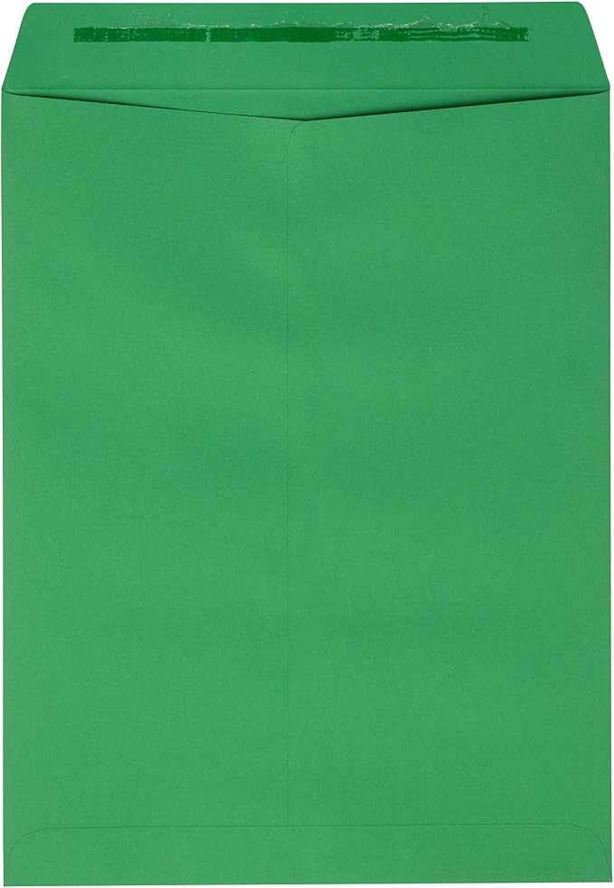 LUXPaper 9 x 12 Open End Envelopes | Peel & Press | Holiday Green | 80lb. Text | 500 Qty