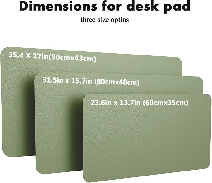 YSAGi Double-Sided Desk Pad, 35.4"x17"Leather Desk Mat, Eco Cork Desk Pad Protector,Large Mouse Pad,Waterproof Desk Blotter for Office/Home(Bamboo Green)
