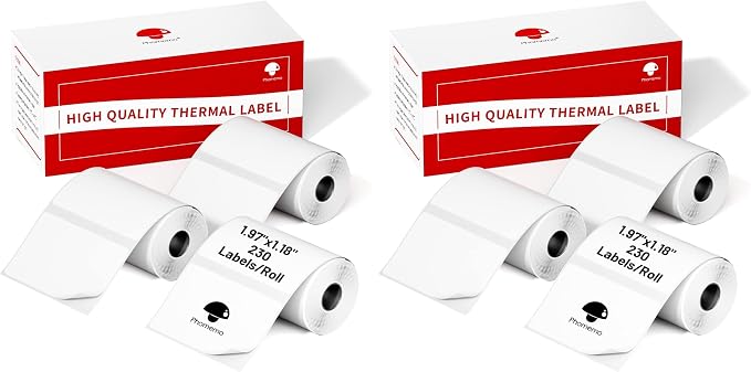Phomemo Labels 3 Rolls,1.97"x1.18", for M110/M100/M220/M108, 690 PCS (Pack of 2)