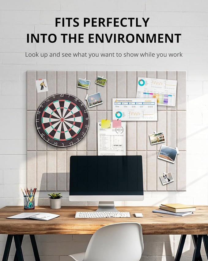 Cork Board, 48"x36" Felt Bulletin Board with Self Adhesive Camel | Cork Boards for Office, 12 Pack Pin Boards For Walls, Use in Bedroom Home Classroom Decor