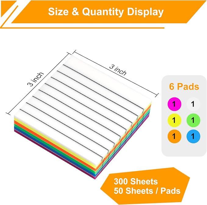Transaprent Sticky Notes Lined 300 Sheets 3"X3" Pop Up Bright PET Material | Clear Translucent Self-Adhesive Sticky Notes for Back to School & Office Supplies, See Through Reveals Underlying Bible Text