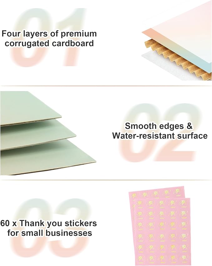 50 Pack 6x6x2 Inch Small Shipping Boxes, Colored Cardboard Boxes for Shipping Mailing Packing
