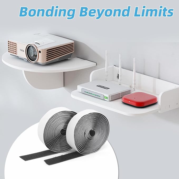 Art3d 4ft x 1 in. Hook and Loop Rolls Sticky Back, Heavy Duty, White | Double-Sided, Adhesive Strip, Nylon, Picture Hanging Strips Fastener for Mounting Hanging, Glass, Tile, Metal, Home, Office