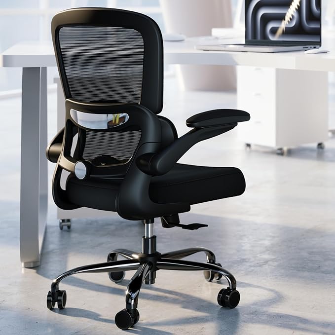 TRALT Office Chair - Ergonomic Desk Chair with Adjustable Lumbar Support, Mesh Computer Chair, Executive Chairs for Home Office Comfortable Lumbar Support Black Pack of 8