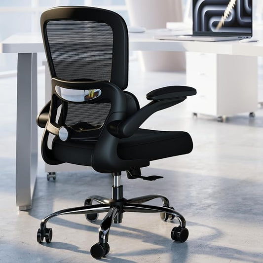 TRALT Office Chair - Ergonomic Desk Chair with Adjustable Lumbar Support, Mesh Computer Chair, Executive Chairs for Home Office Comfortable Lumbar Support Black Pack of 2