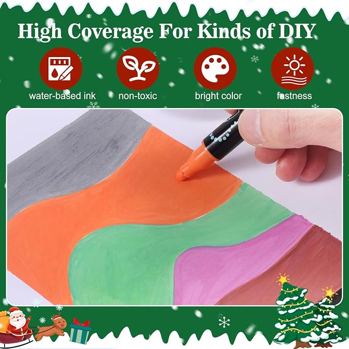 nauets 60 Colors Precision Dual Tip Acrylic Paint Markers Pens - Dot & Fine | Works on Rock, Wood, Fabric, Canvas, Glass, Scrapbook, Paper, Ceramic, Egg, DIY Craft Art Gift - Classroom & School Supplies