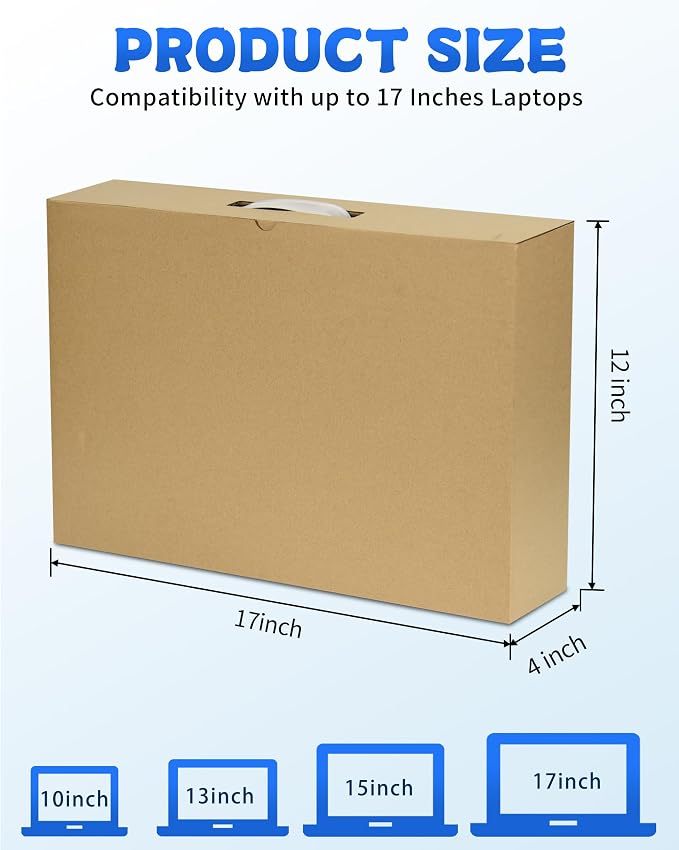 Laptop Shipping Box with Protection Foam for up to 17 Inches Notebook, Cardboard Laptop Box for Shipping, Secure Mailing Boxes, 8 Pack