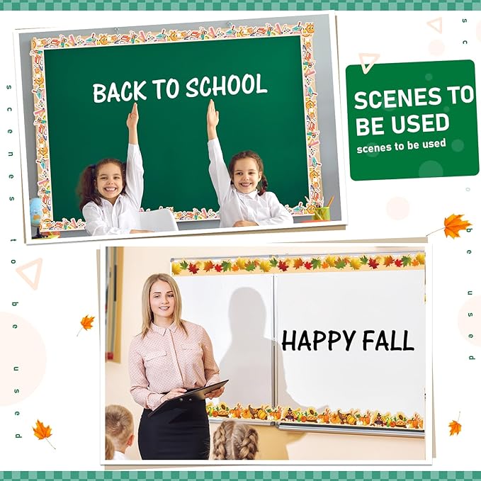 Geyee 360 Pcs Easter Bulletin Board Borders St. Patrick's Holiday Decorations Summer Spring Classroom Borders Bulletin Board Trim for Classroom School, 12 Design(Novel)