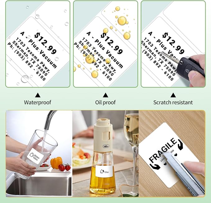 Phomemo Thermal Labels-for M110/M100/M220/M221/M108,1.57"x1.18"(40x30mm),Name Labels for Kids/School, 230 Labels/Roll, for Barcode/Address/Mailing/Logo/Business/Home | Square Name Stickers for Kids/School, 1 Roll, for Barcode/Address/Organization/Logo/...