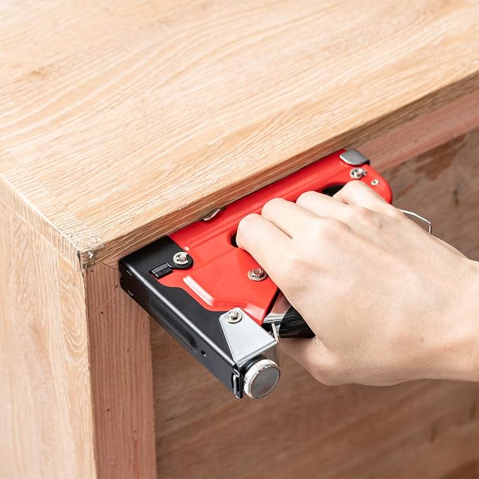 PHITRIC Upholstery Staple Gun Heavy Duty, 4 in 1 Stapler Gun with 1200 Staples, Power Finish Staplers, Manual Brad Nailer Power Adjustment Furniture Stapler Gun for Wood, Carpentry, Decoration DIY