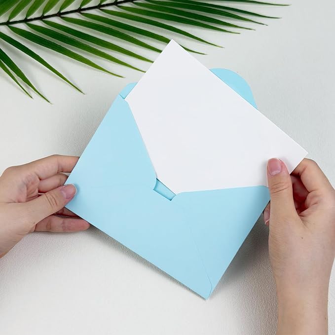 50 PCS Light Blue Colorful A4 Envelopes,4x6 Envelopes for Invitations | 4x6 Envelopes for Greeting Cards, Great for Invitations, Wedding Invitation, Birthday, Baby Shower, Graduation