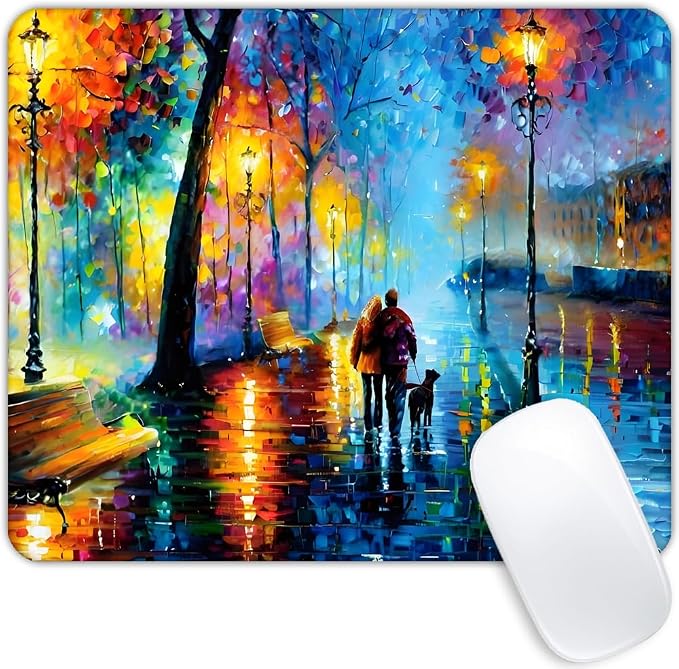 Strolling on a Rainy Night Mouse pad Customized Mousepad Non-Slip Rubber Base Mouse Pads for Computers Laptop Office Desk Accessories Mouse pad