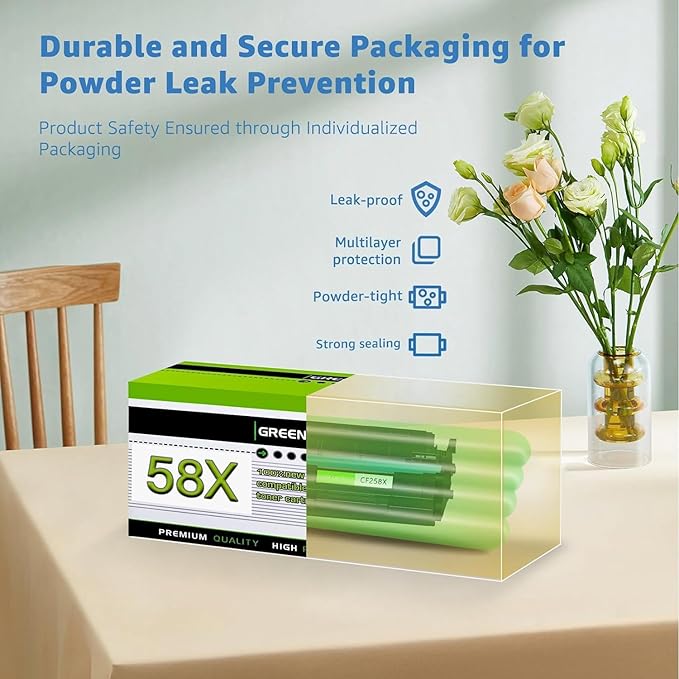 58X CF258X (with Latest Chip) High Yield M428fdw M404n Toner Cartridge Compatible Replacement for HP CF258X CF258A Work with Pro M404dn M404dw MFP M428dw M428fdn M406dn M430f Printer (Black, 2-Pack)