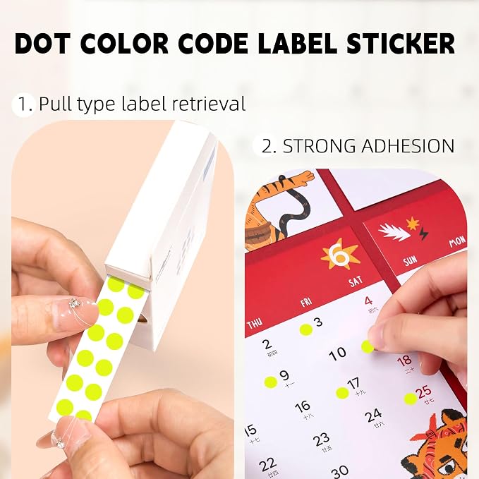 PARLAIM 1/4 Inch Circle Sticker Labels,1000 Stickers Round Color Coding Circle Dots Stickers, Adhesive Roll Dot Label for Inventory Organize, File Classification (Fluorescent Yellow)