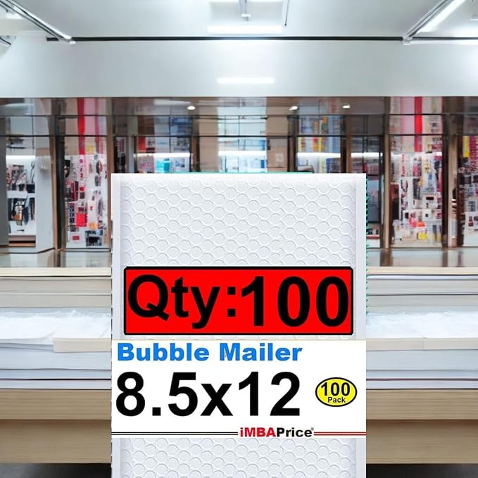 iMBAPrice 100#2 (8.5" x 12") Pure White Color SELF Seal Poly Bubble MAILERS Padded Shipping ENVELOPES (Total 100 Bags)