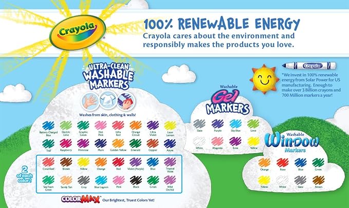 Crayola Washable Broad Line Marker Variety Set (64ct), Easter Basket Essentials, Toddlers & Kids, Ultra-Clean, Window, & Gel FX Markers for Kids, 3+