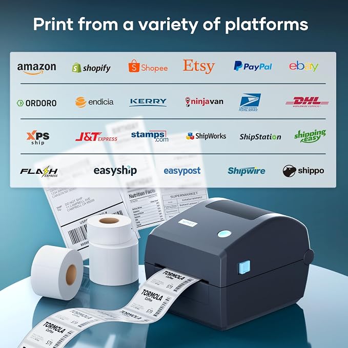 iD880 Direct Thermal Desktop Printer 203 dpi Print Width 4" USB Ethernet,Industrial Printer for Warehouse Shipping Label Barcode Address, Compatible with Amazon, Shopify, USPS & More