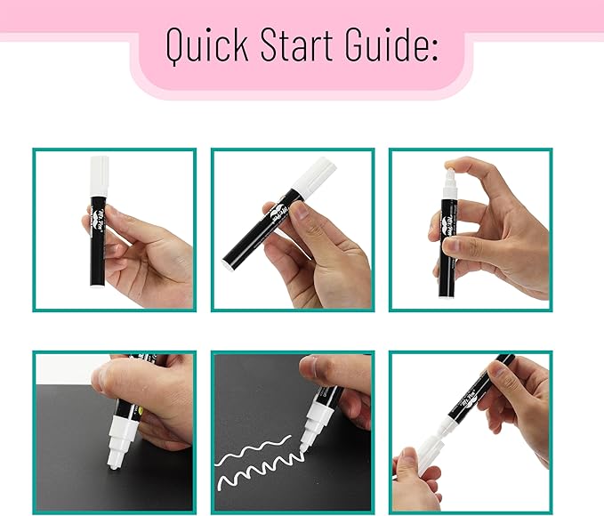 Mr. Pen- White Chalk Markers for Blackboard, 8 Pack, Reversible Tip, White Liquid Chalk Marker, Non-Toxic Liquid Chalkboard for Windows and Glass, Erasable Markers